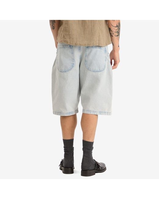 YMC Blue Twisted Denim Short for men