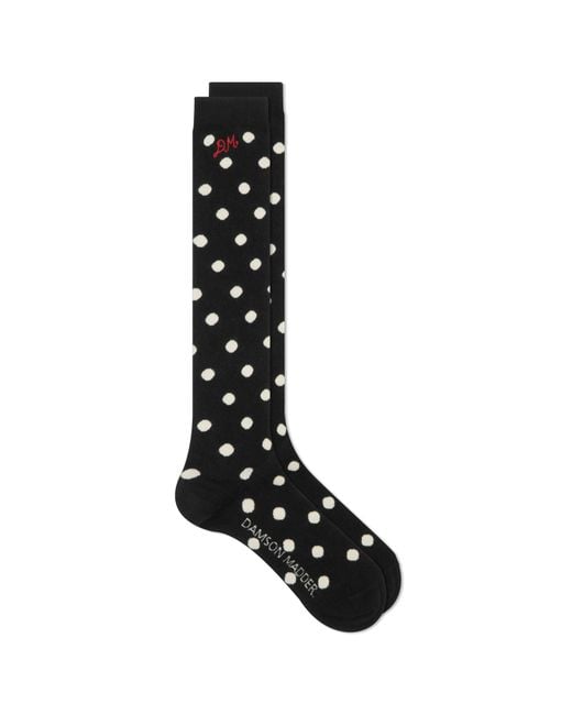 Damson Madder Black Knee High Polka Dot Socks