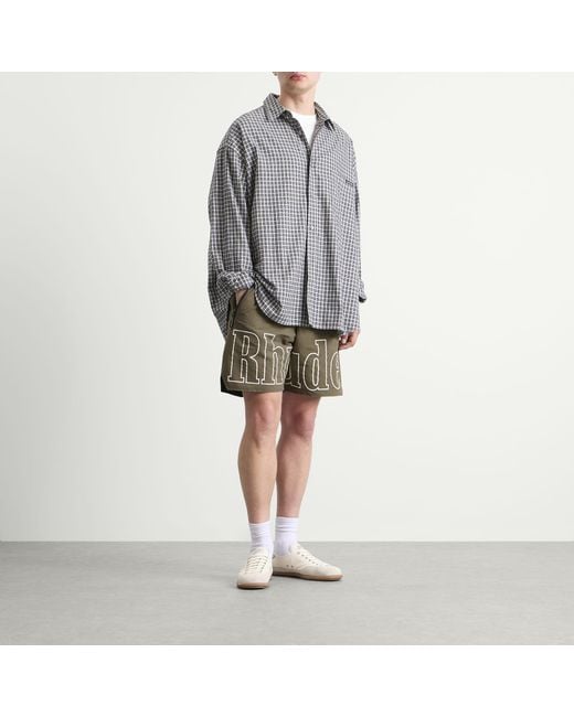 Rhude Green Logo Shorts for men