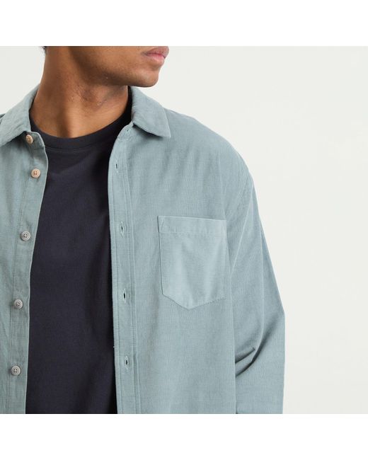 Folk Blue Direction Babycord Shirt for men