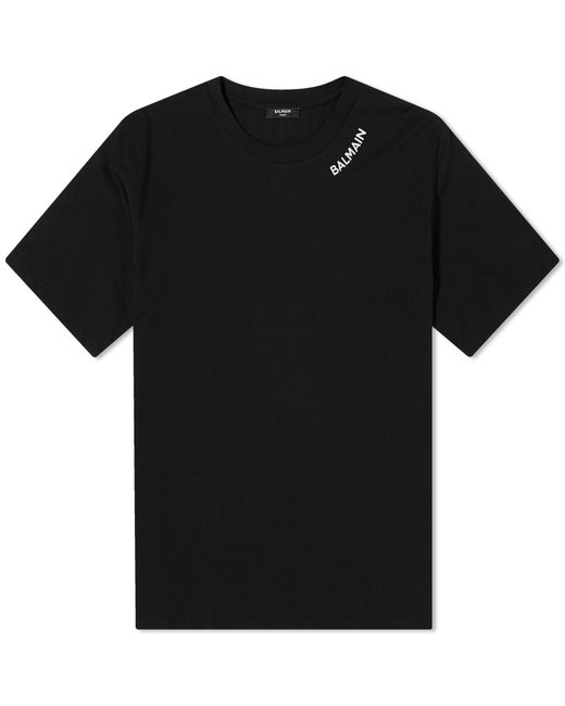 Balmain Black Stitch Logo T-Shirt for men