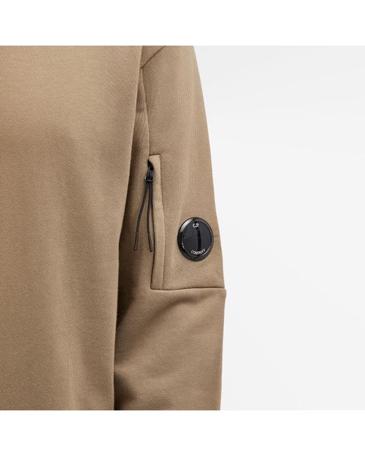 C P Company Brown Diagonal Raised Lens Crew Sweat for men
