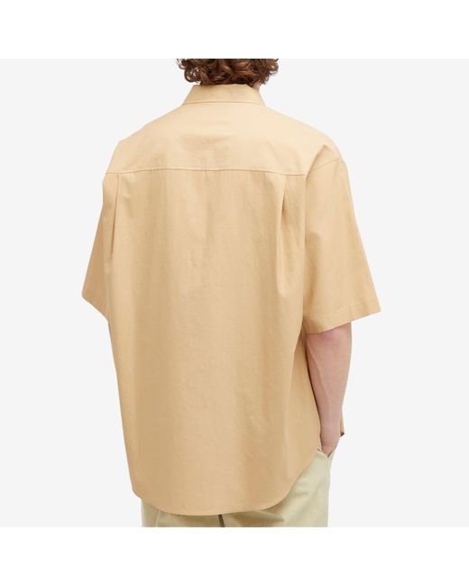 Auralee Natural Washed Finx Short Sleeve Shirt Light for men