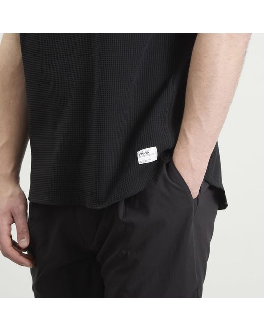 NANGA Black Airflex Waffle T-Shirt for men