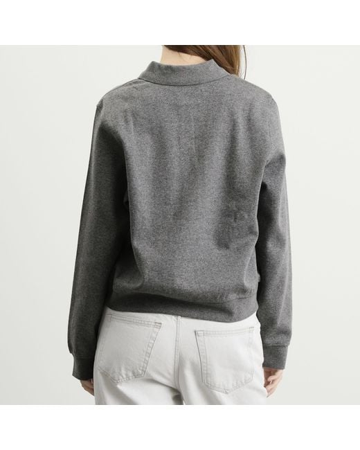 Samsøe & Samsøe Gray Sadory Long Sleeve Polo Top