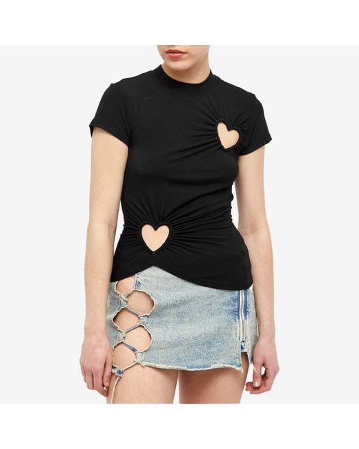 Ambush Cut Out Hearts T-shirt in Black | Lyst