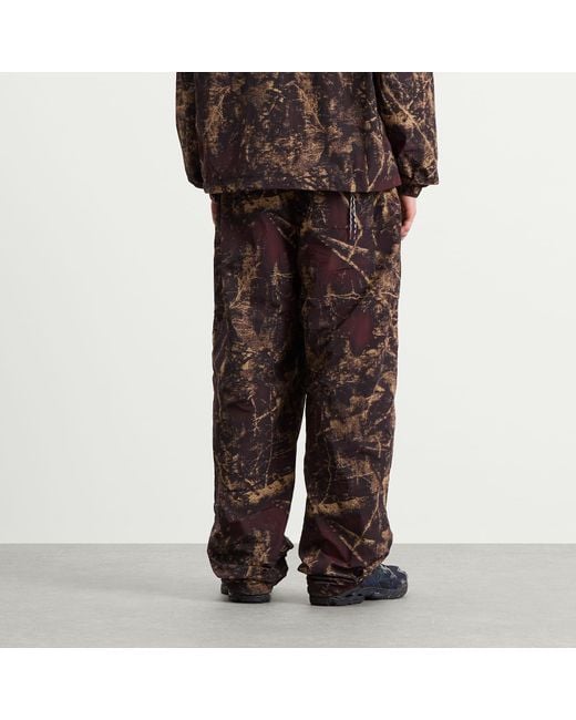 No Problemo Brown Forest Glitch Nylon Pant for men