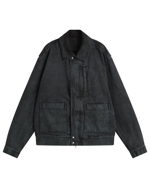 Dries Van Noten Heavy Weight Denim Washed Jacket in Black for Men 