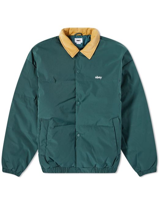 Obey Green Whispers Puffer Jacket for men