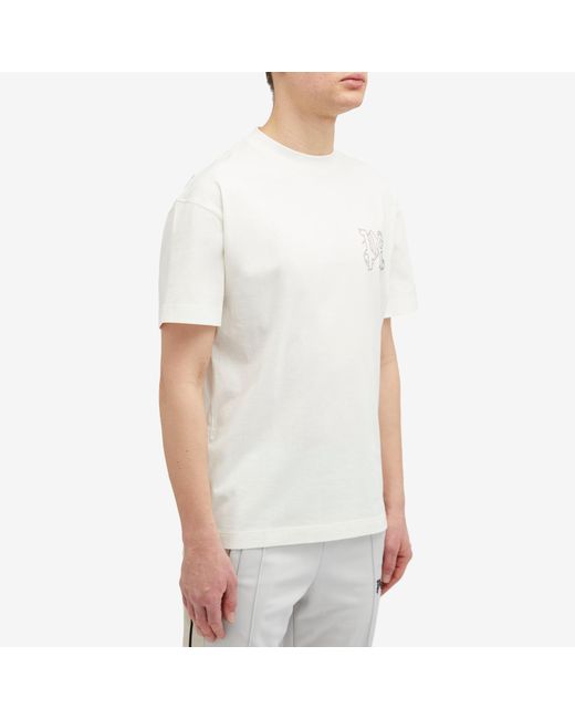 Palm Angels White Monogram Pa Stud T-Shirt for men
