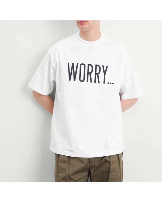Unlikely Dry Goods White Authentic Worry T-Shirt for men