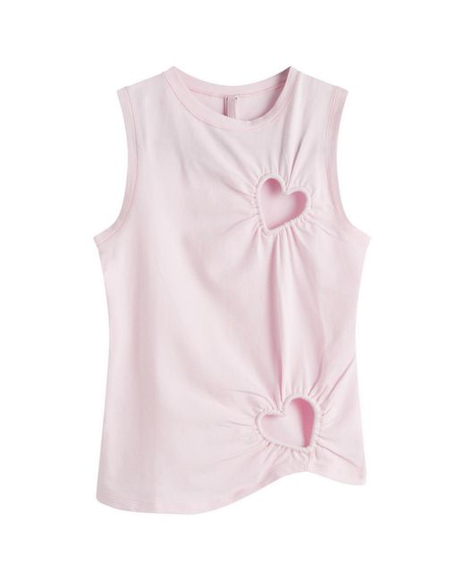 Skims Pink Cotton Jersey Heart Tank