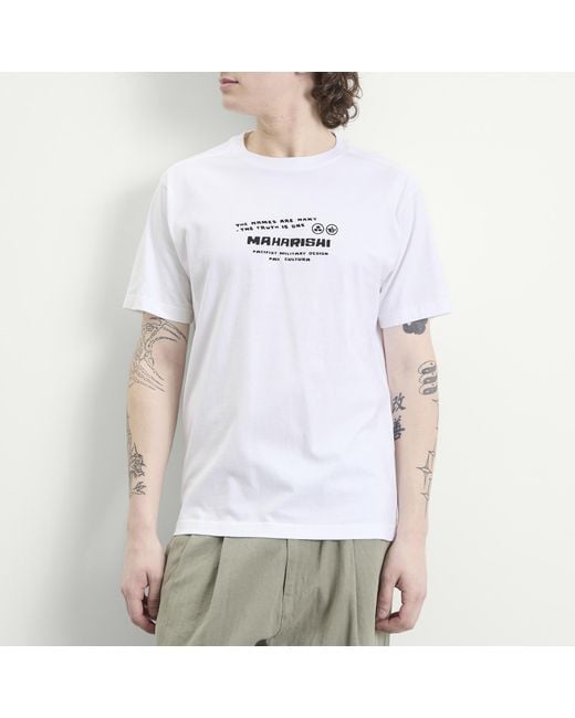 Maharishi White Japanese Menko Card T-Shirt for men