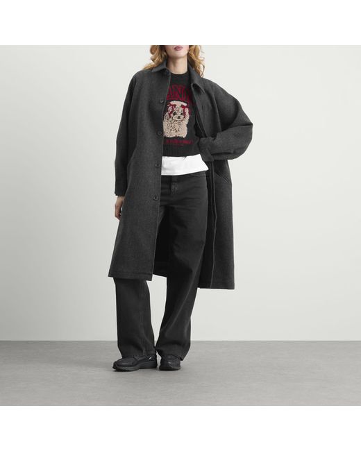 Ganni Black Graphic Wool Vest