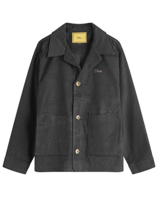 Dime Black Printed Cord Jacket for men