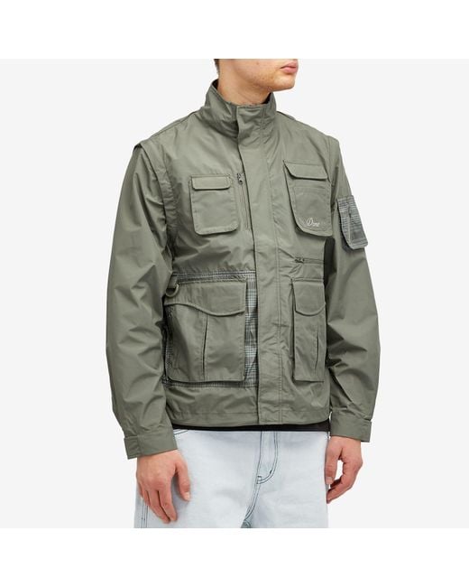 Dime Green Zip-Off Fishing Jacket for men