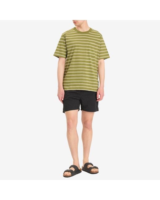Norse Projects Green Holger Sailor Stripe Pocket T-Shirt for men