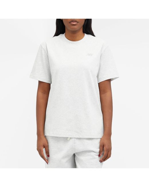 New Balance White Nb Athletics Jersey T-Shirt