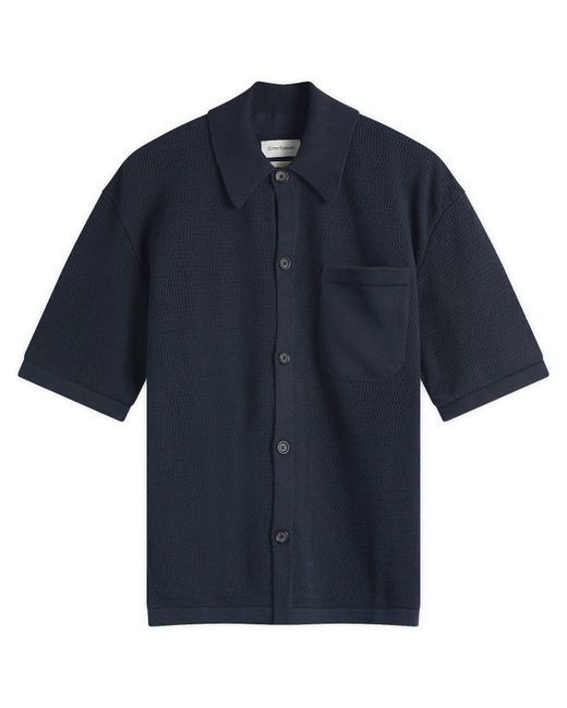 Oliver Spencer Blue Short Sleeve Mawes Knited Shirt for men