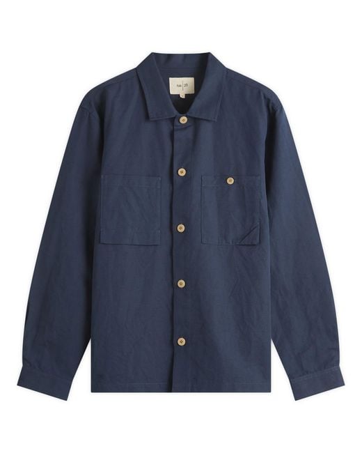 Folk Blue Anniversary Patch Overshirt for men