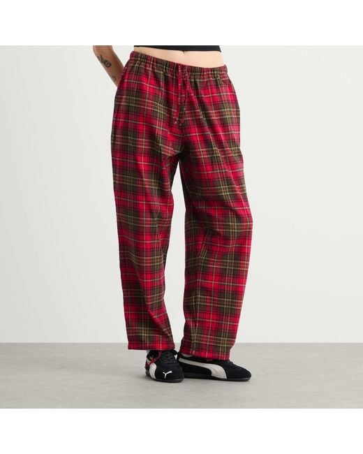 SUNDAYFRUITMARKET Red Sunday Check Trousers