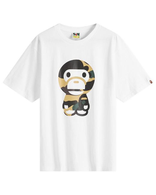 A Bathing Ape White Giant 1St Camo Big Baby Milo Tee for men