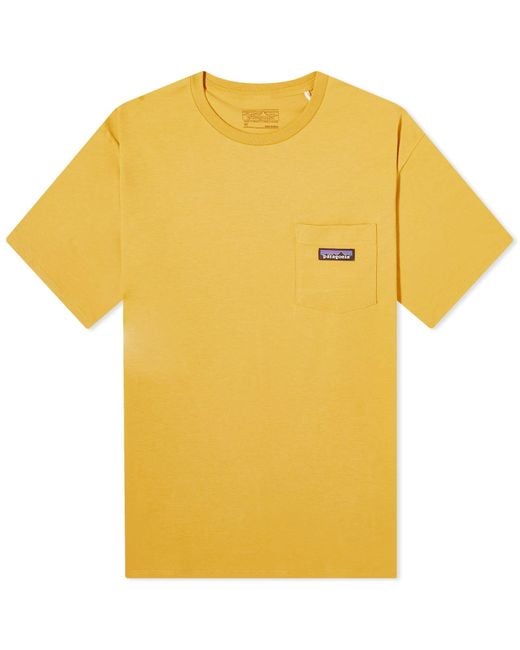 Patagonia Yellow Daily Pocket T-Shirt Pufferfish for men