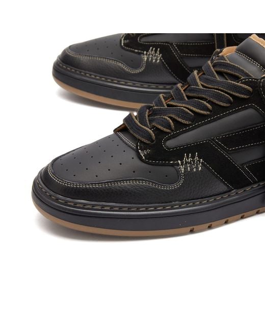 Represent Black Reptor Leather Sneakers for men