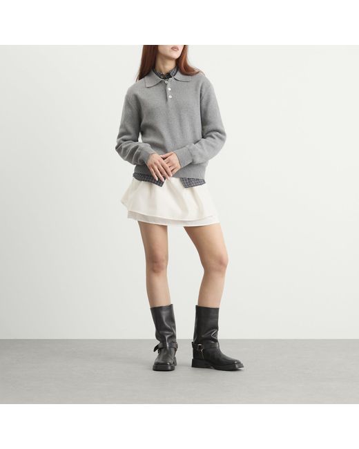 DUNST Gray Collared Sweater