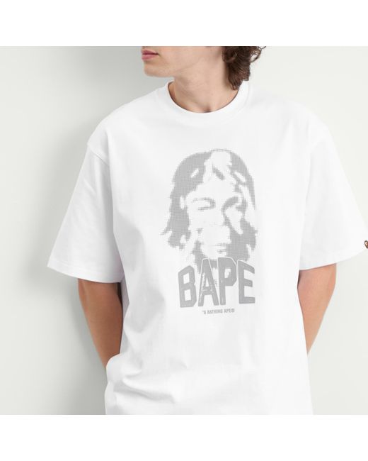 A Bathing Ape White Bape Graphic T-Shirt for men