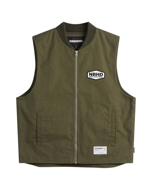 Neighborhood Green Zip Work Vest for men
