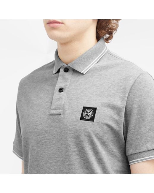 Stone Island Gray Patch Polo for men