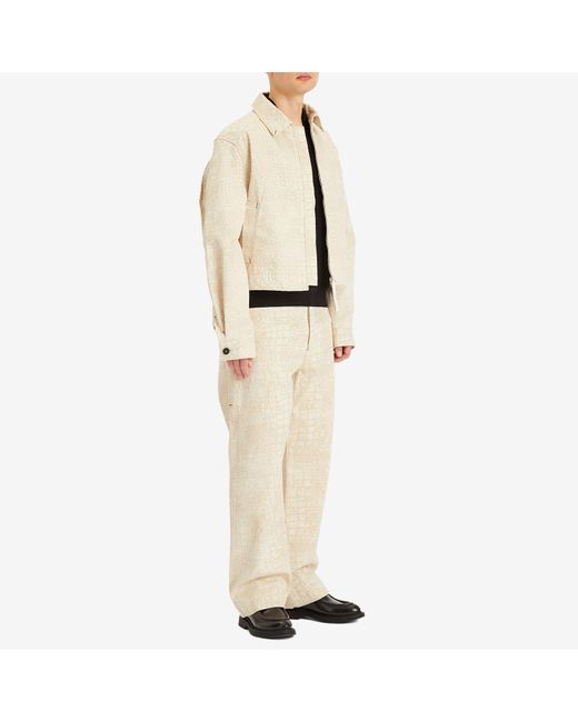 Jacquemus Natural Croc Effect Denim Jeans for men
