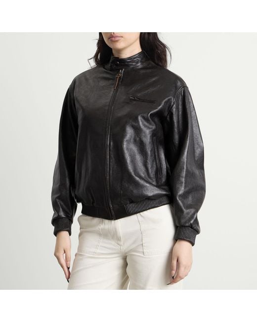 NOTHING WRITTEN Black Leather Single Rider Jacket