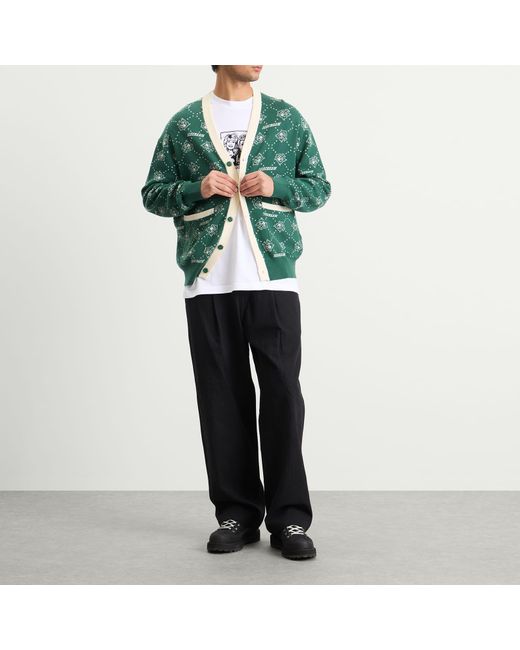 ICECREAM Green Monogram Knit Cardigan for men