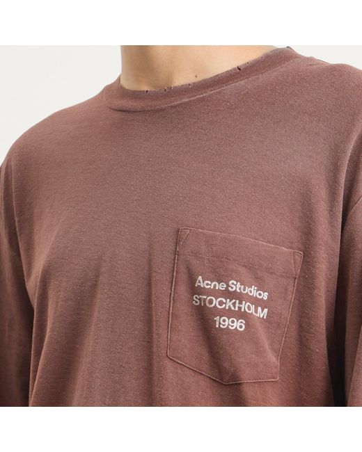 Acne Brown Small 1996 Long Sleeve T-Shirt for men