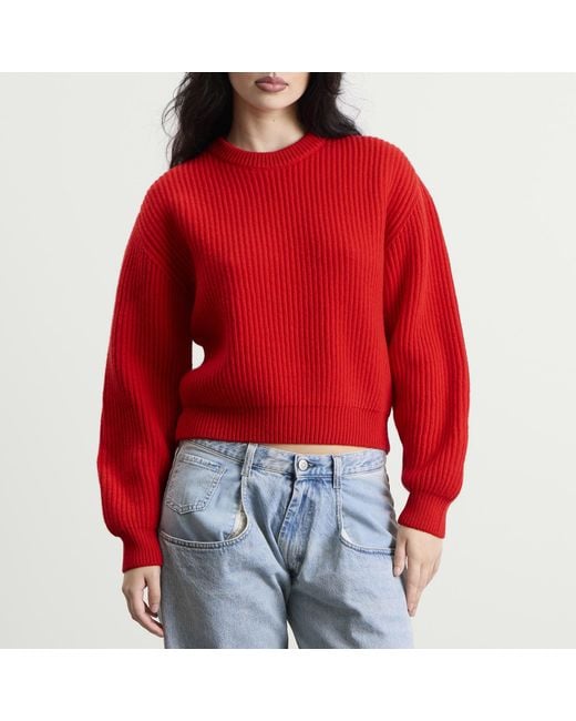 Jil Sander Red Long Sleeve Jumper