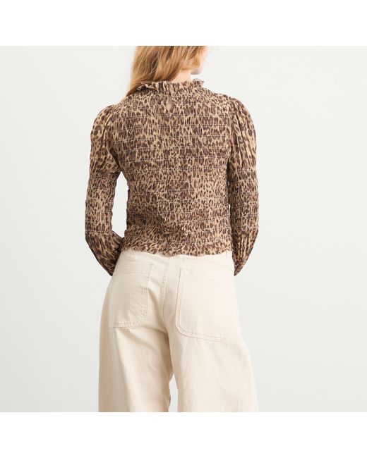 Rixo Brown Gardenia Mila Leopard Top