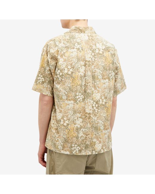 Universal Works Natural Garden Cord Short Sleeve Shirt for men