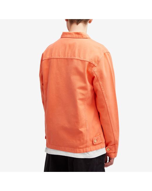Armor Lux Orange Fisherman Chore Jacket for men