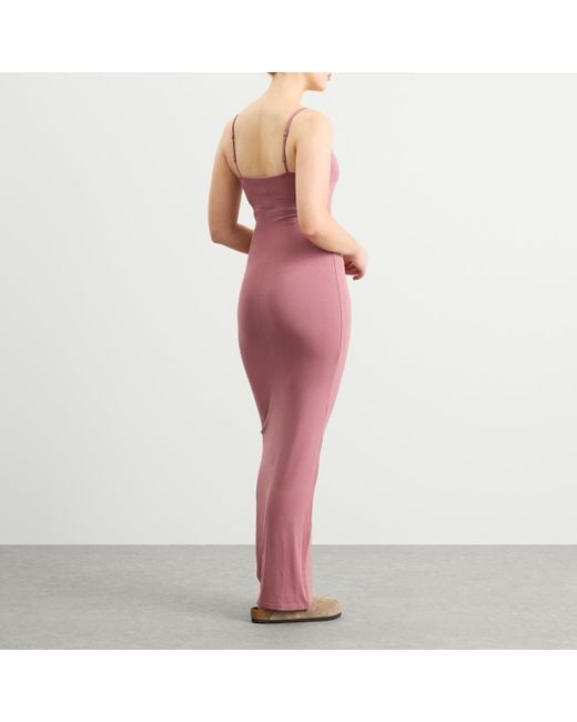 Skims Purple Smooth Lounge Skimpy Scoop Neck Dress
