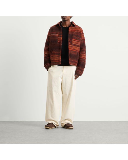 Percival Brown Missisipi Boiled Wool Jacquard Overshirt for men