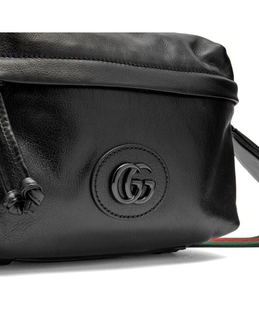 Gucci Black Gg Logo Camera Bag for men