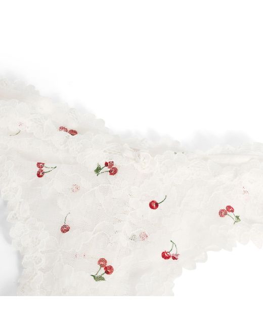 Skims White Stretch Lace Dipped Thong