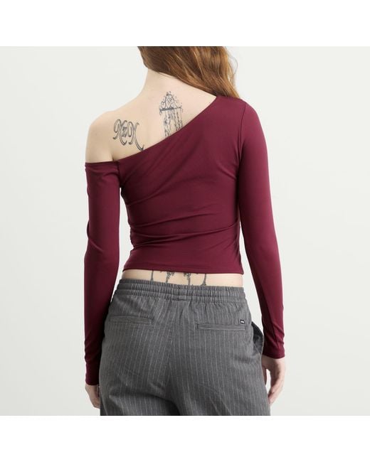 Tala Purple 365 Cupro Gathered Long Sleeve Top