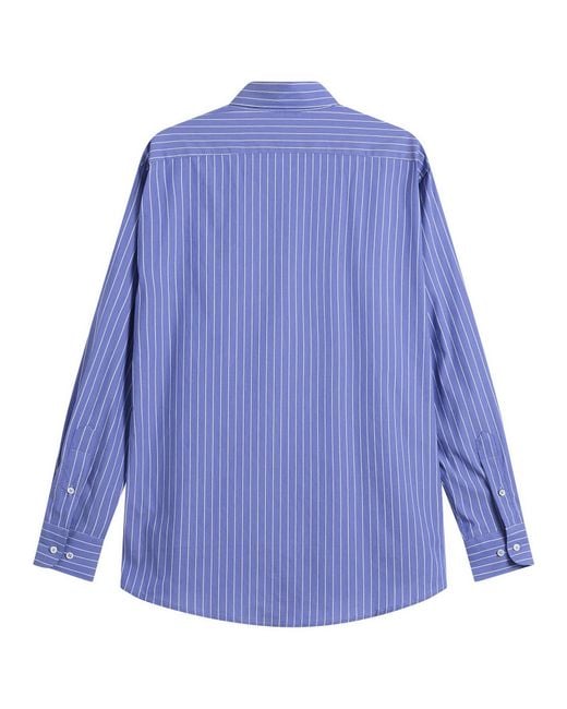 No Problemo Blue Logo Stripe Poplin Shirt