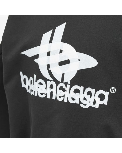 Balenciaga Black Logo Crew Sweat for men