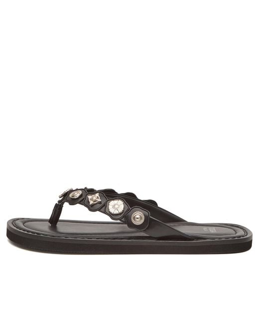 Toga Brown Leather Flip Flops