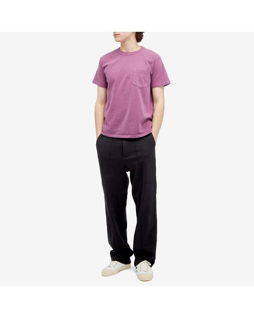 Velva Sheen Purple Pigment Dyed Pocket T-Shirt for men