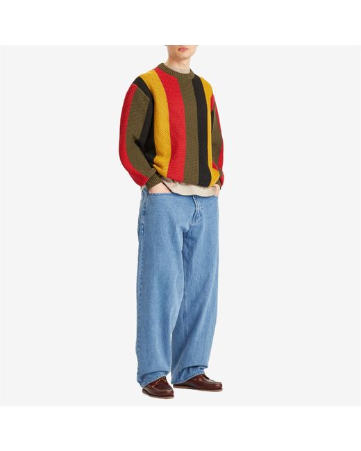 PATTA Blue Stripe Honeycomb Knit Jumper for men